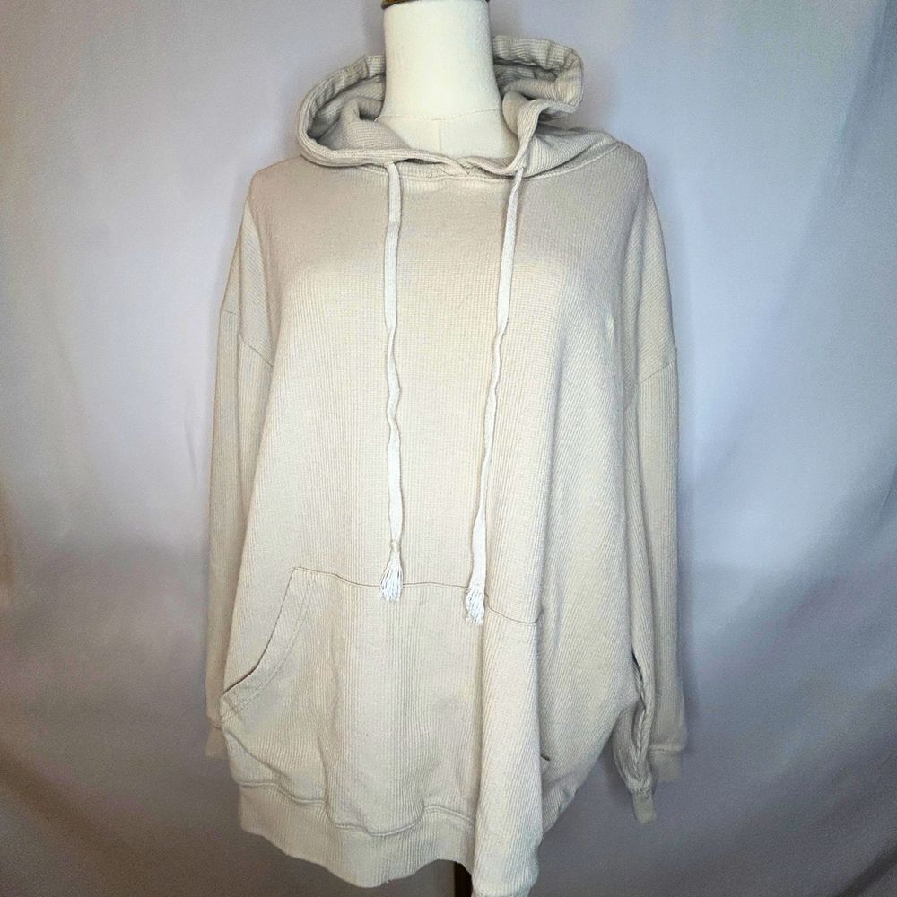 Princess Polly Ribbed Hoodie Sweatshirt Cozy Loungewear Casual Pullover
